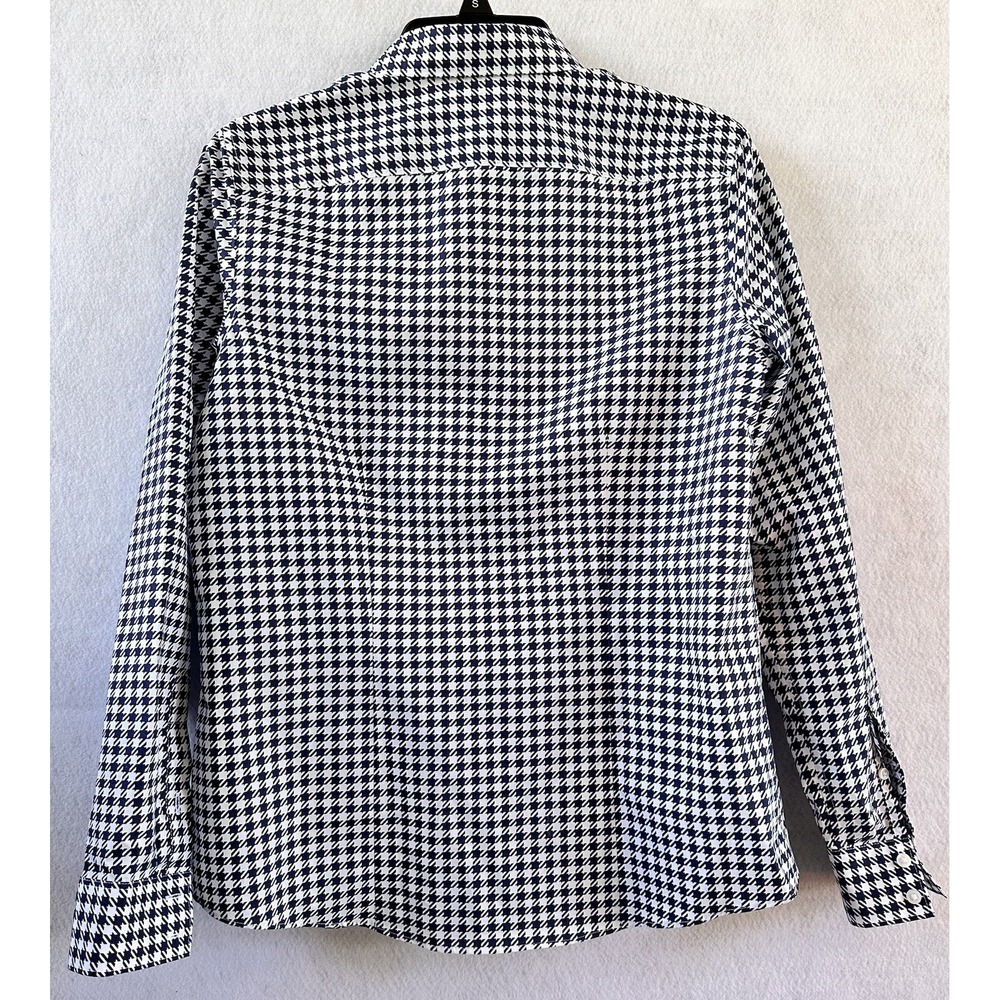 Lands' End Houndstooth Shirt No Iron Supima Button Up Business Sz 6 Women's - Picture 2 of 3